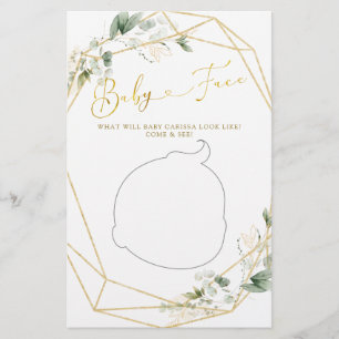 Golden Greenery Geometric Baby in Bloom Baby Face