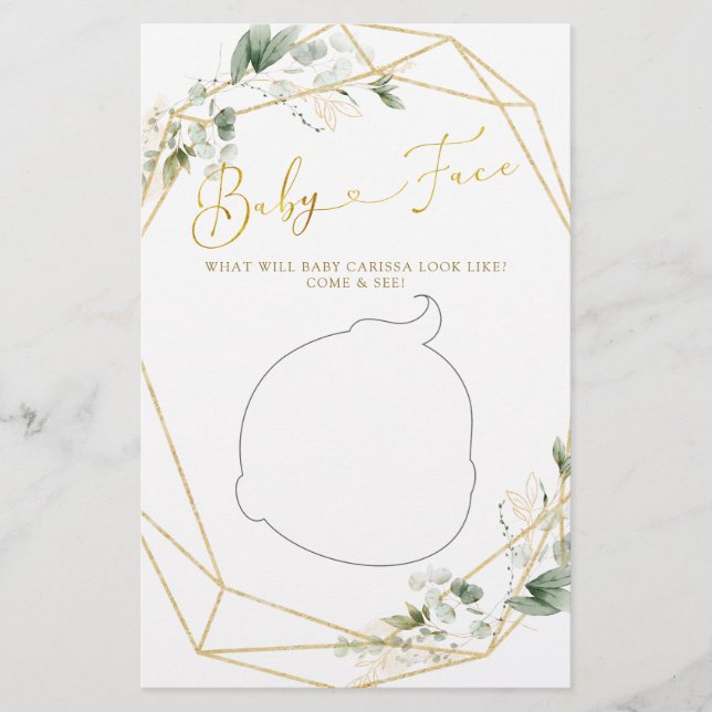 Golden Greenery Geometric Baby in Bloom Baby Face (Vorderseite)