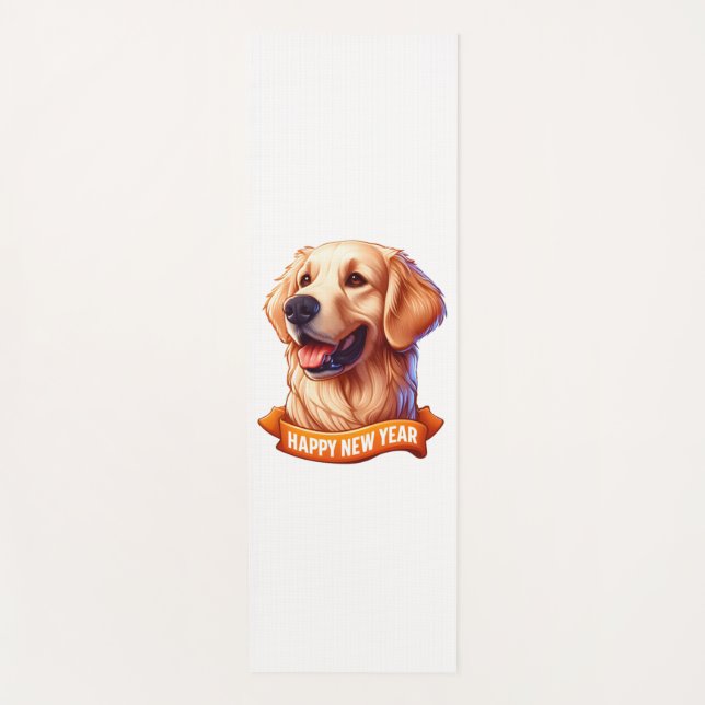 Golden Grin Tongue Out für ein glückliches Neues J Yogamatte (Vorderseite)