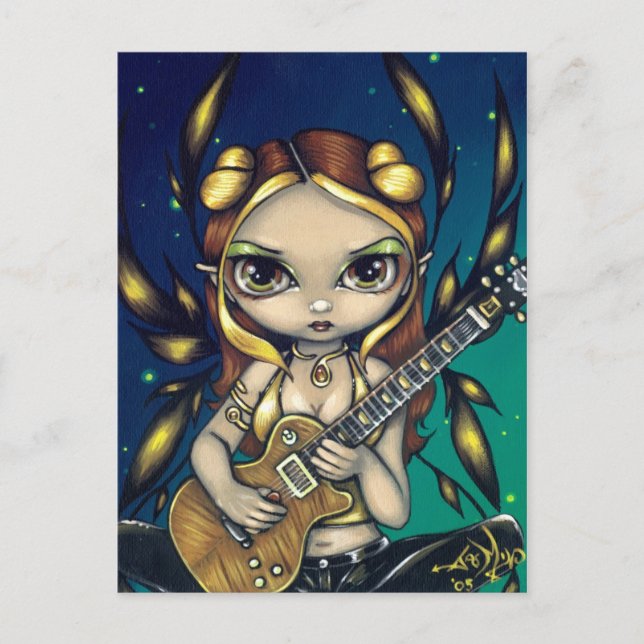"Golden Guitar Fairy" Postkarte (Vorderseite)