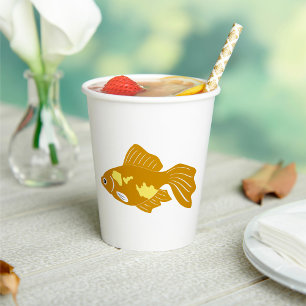 Golden Guppy Fish Niedlich Tropical Aquarium Fisch Pappbecher