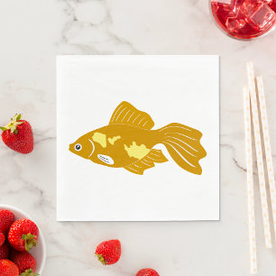 Golden Guppy Fish Niedlich Tropical Aquarium Fisch Serviette