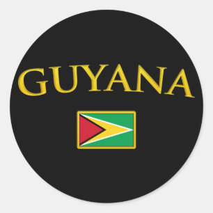 Golden Guyana Runder Aufkleber