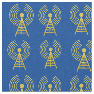 Golden Ham Radio Transmitter Fabric Stoff