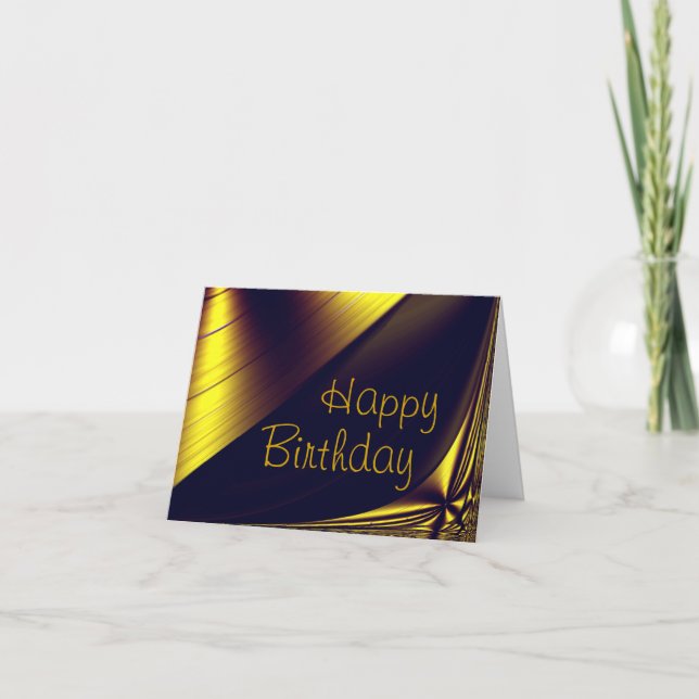 Golden Happy Birthday Card Karte (Vorderseite)