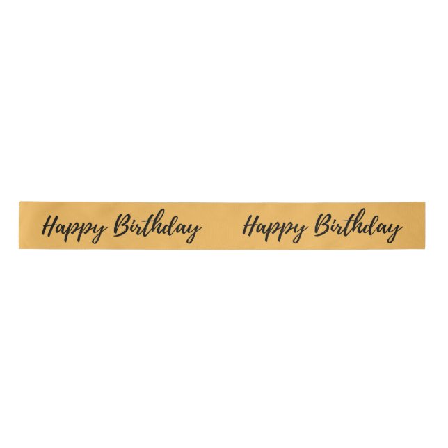 Golden ''Happy Birthday'' Printed Ribbon Roll Satinband (Vorderseite)