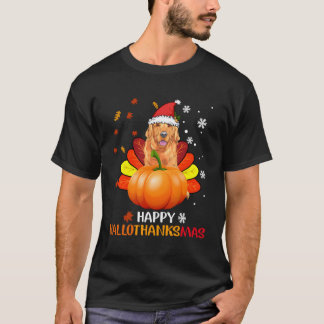 Golden Happy Hallothanksmas Halloween für Christma T-Shirt