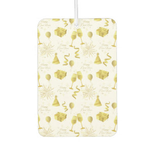 Golden Happy New Year Pattern Autolufterfrischer