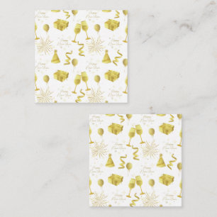 Golden Happy New Year Pattern Mitteilungskarte