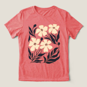 Golden Harmony Damen Abstract Floral T-Shirt Tri-Blend Shirt