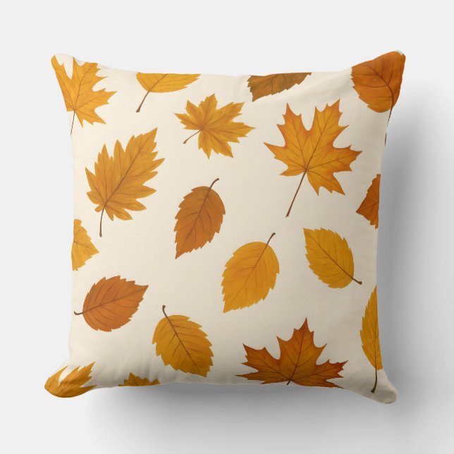 Golden Harvest Blätter | Herbstwirbelkissen Kissen (Vorderseite)
