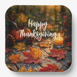 Golden Harvest Glow – Thanksgiving Greeting Pappteller