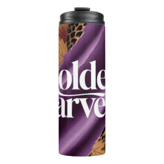 Golden Harvest Luxus Lila Seidenherbstdesign Thermosbecher