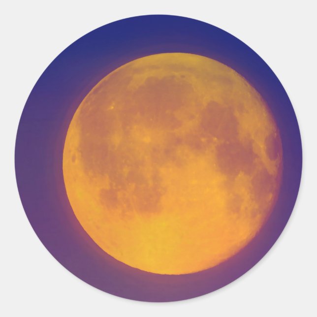 Golden Harvest Moon Round Stickers (Vorderseite)