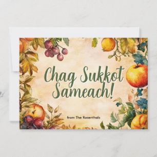 Golden Harvest Sukkot Grußkarte Einladung