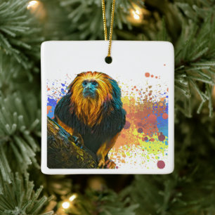 Golden Headed Lion Tamarin Keramikornament