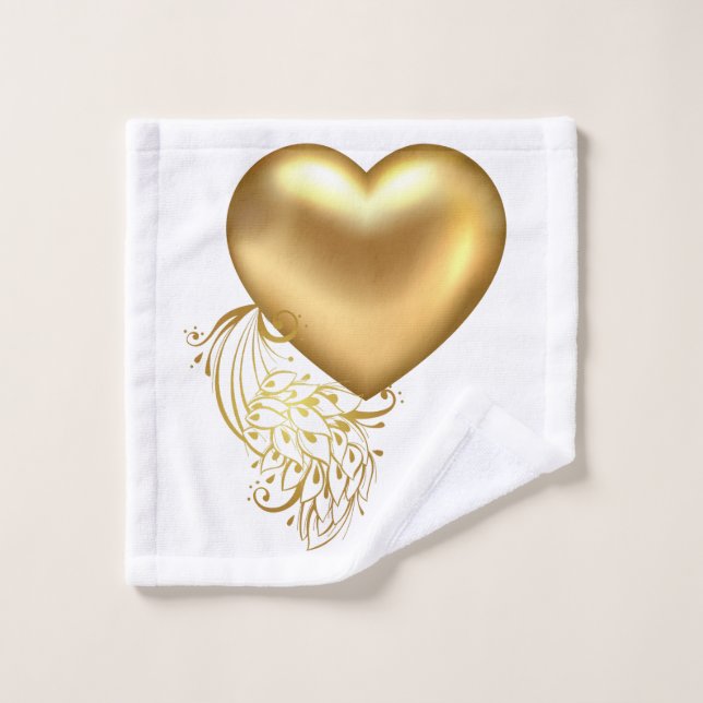 Golden Heart Bath Handtuch Set (Waschlappen)