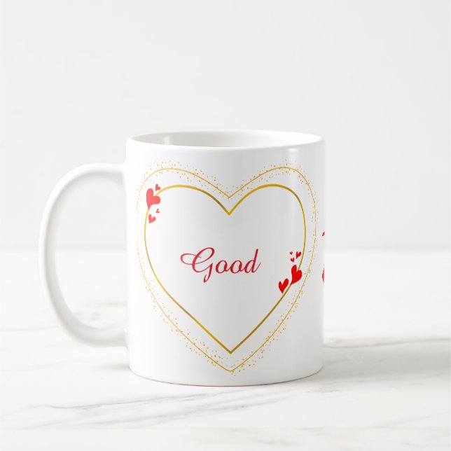 Golden Heart Minimalist Custom Coffee Mug Kaffeetasse (Links)