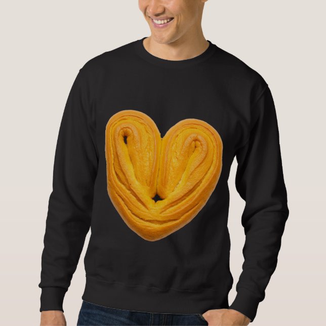 Golden Heart-Shaped Puff Pastry Bread Sweatshirt (Vorderseite)