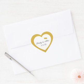 Golden Heart, Wedding, Small Business, Custom Herz-Aufkleber