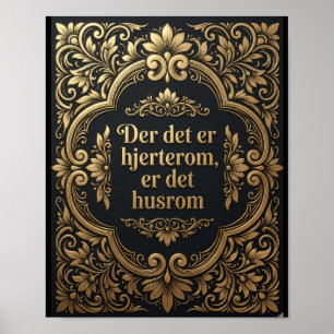 Golden Heartroom - Luxuriöses skandinavisches Erbe Poster