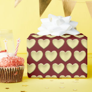 Golden Hearts Love Geschenkpapier
