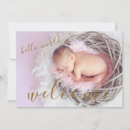 Golden Hello Welcome Foto Geburtstagskündigung von Ankündigung