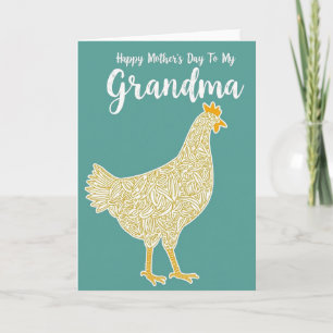 Golden Hen Oma-Tag-Karte Karte