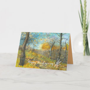 Golden Herbst in einem Eichenhain Aquarell Feiertagskarte