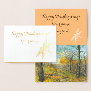 Golden Herbst in einem Eichenhain Aquarell Folienkarte