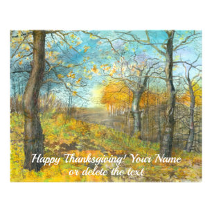 Golden Herbst in einem Eichenhain Aquarell Fotodruck