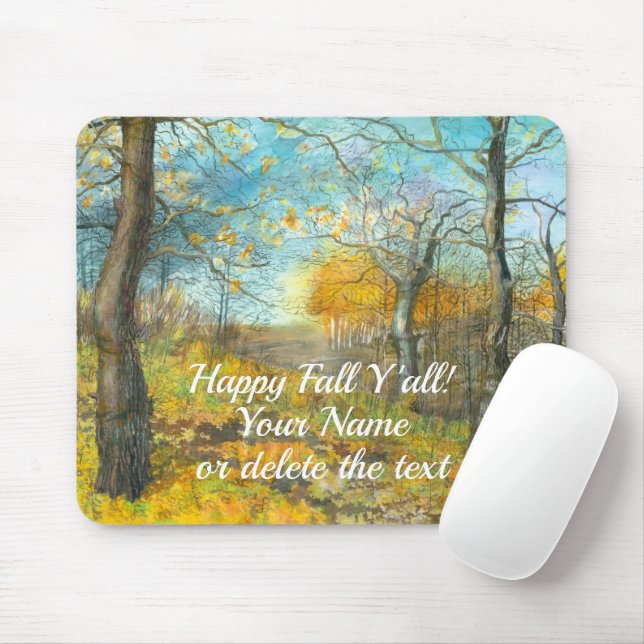 Golden Herbst in einem Eichenhain Aquarell Mousepad (Mit Mouse)