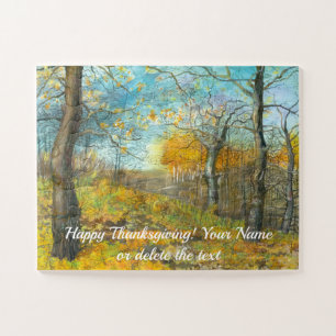 Golden Herbst in einem Eichenhain Aquarell Puzzle