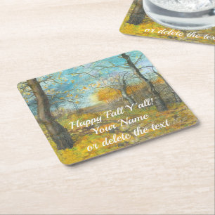 Golden Herbst in einem Eichenhain Aquarell Rechteckiger Pappuntersetzer