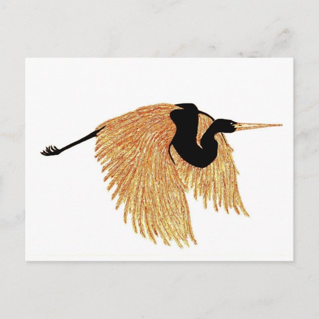 Golden Heron Postkarte (Vorderseite)