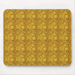 Golden Hexagons Mousepad