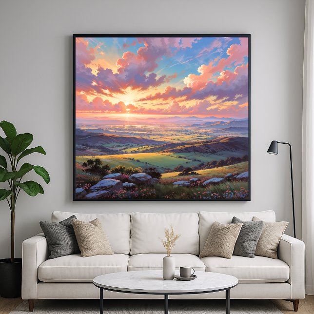 Golden Hills - Lebhafte Landschaft Poster (Von Creator hochgeladen)