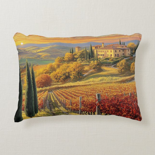 Golden Hillside Vineyard – Rectangular Pillow Dekokissen (Vorderseite)