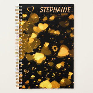 "Golden Himmlisch Hearts and Liebe" Personalisiert Planer
