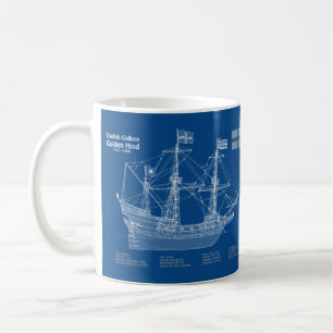 Golden Hind - Schiffskollektorpläne ABD Kaffeetasse