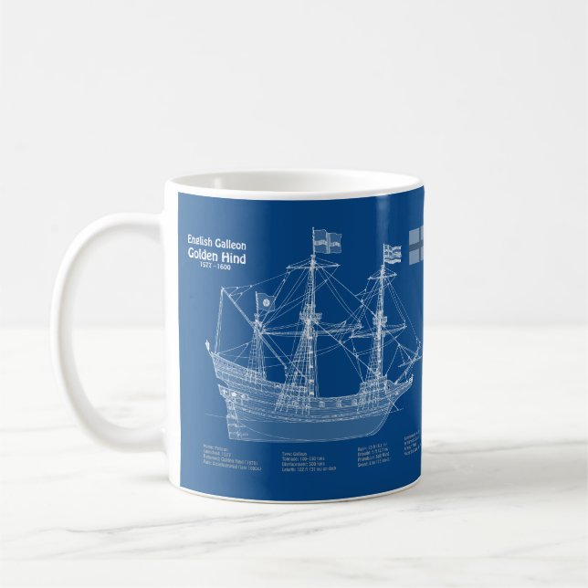 Golden Hind - Schiffskollektorpläne ABD Kaffeetasse (Links)