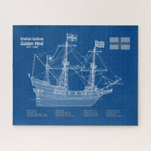Golden Hind - Schiffskollektorpläne ABD Puzzle
