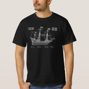 Golden Hind - Schiffskollektorpläne ABD T-Shirt