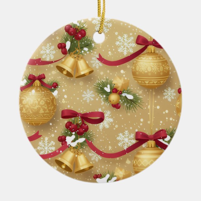 Golden Holiday Charm — Christmas Ornament Pattern (Vorne)