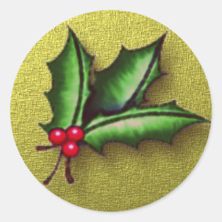 Golden Holly Sticker Letter Siegel