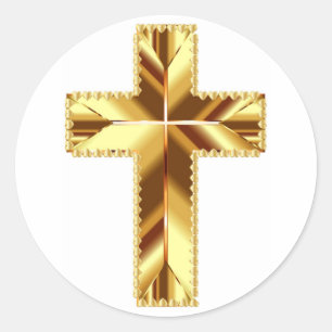 GOLDEN HOLY CROSS RUNDER AUFKLEBER