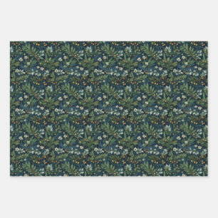 Golden Holy und Winter Foliage Geschenkpapier Set