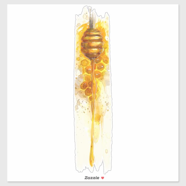 Golden Honey Drizzle Brushstroke Paint Aufkleber (Blatt)