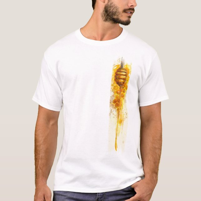 Golden Honey Drizzle Brushstroke Paint T-Shirt (Vorderseite)