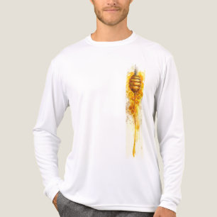 Golden Honey Drizzle Brushstroke Paint Tri-Blend Shirt